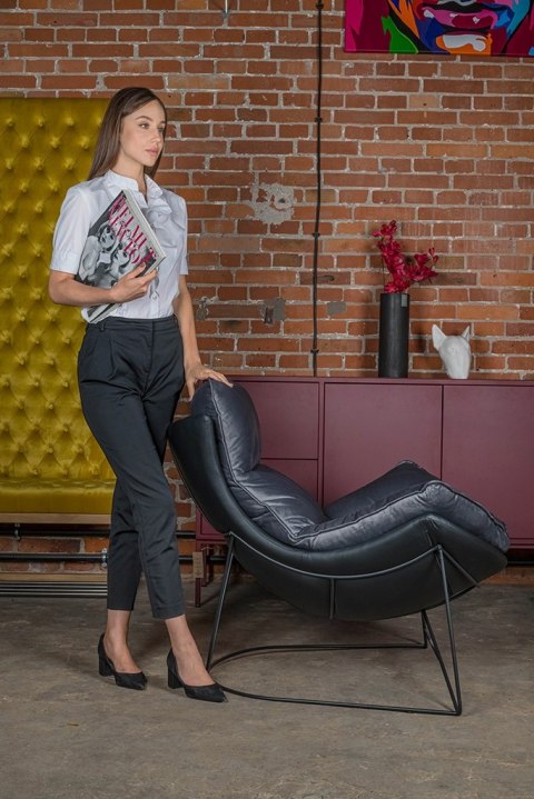 Fotel OTILIA STAND VELVET tapicerowany ciemny szary welur