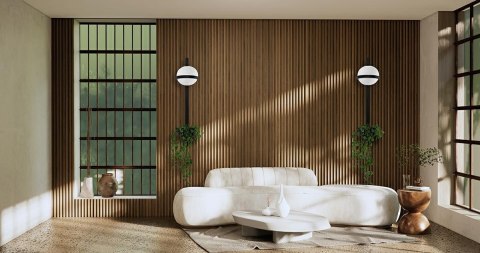 Lampa ścienna, kinkiet PLANT WALL czarna, rośliny, bluszcz