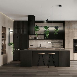 Lampa ścienna, kinkiet PLANT WALL czarna, rośliny, bluszcz