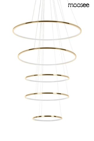 Lampa wisząca 202 cm / 100 cm RING SLIM L złota