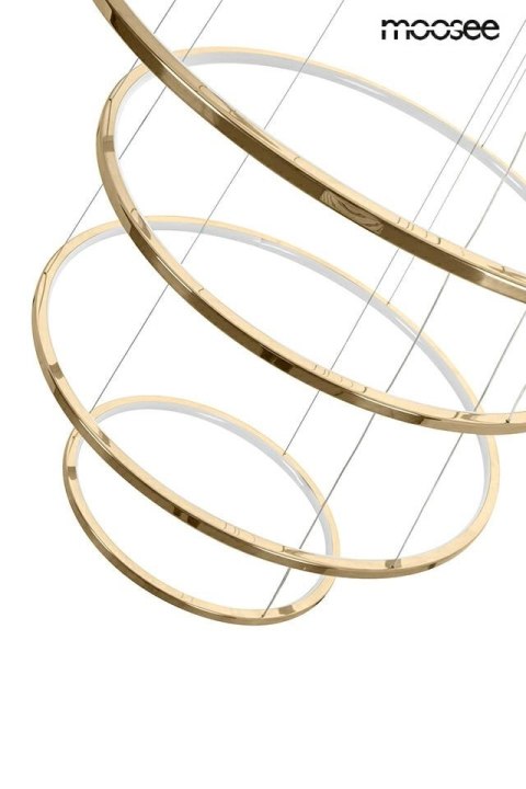 Lampa wisząca 202 cm / 100 cm RING SLIM L złota