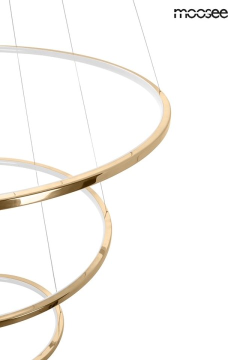 Lampa wisząca 202 cm / 100 cm RING SLIM L złota