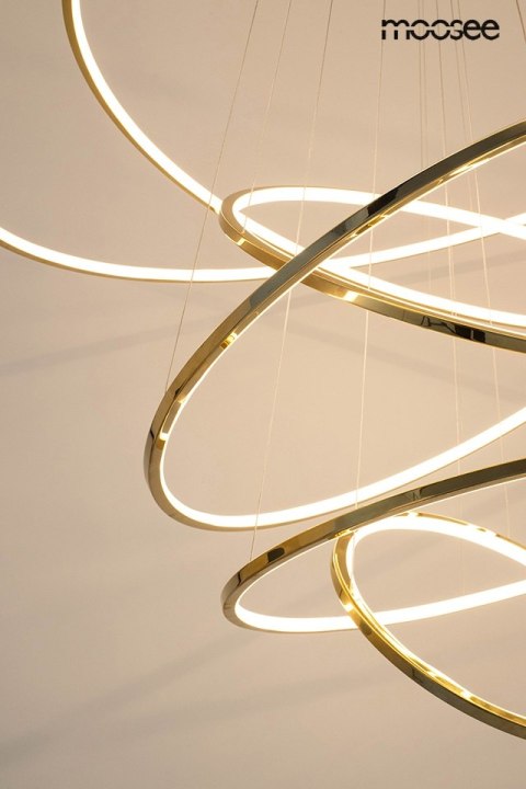 Lampa wisząca 232 cm / 120 cm RING SLIM XL złota