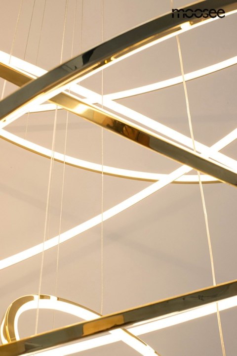 Lampa wisząca 232 cm / 120 cm RING SLIM XL złota