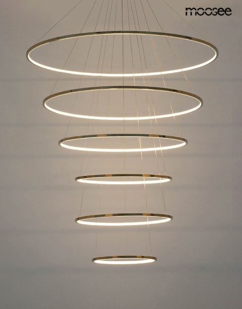 Lampa wisząca 232 cm / 120 cm RING SLIM XL złota