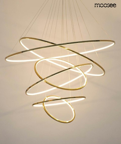 Lampa wisząca 232 cm / 120 cm RING SLIM XL złota