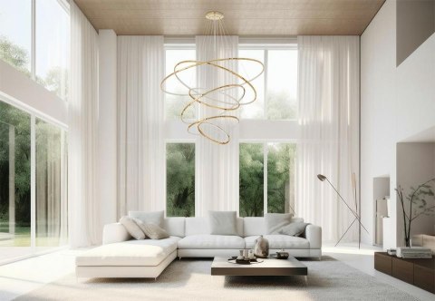 Lampa wisząca 232 cm / 120 cm RING SLIM XL złota
