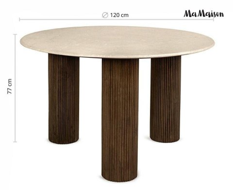 MaMaison stół jadalniany RAGNO 120 drewno / marmur