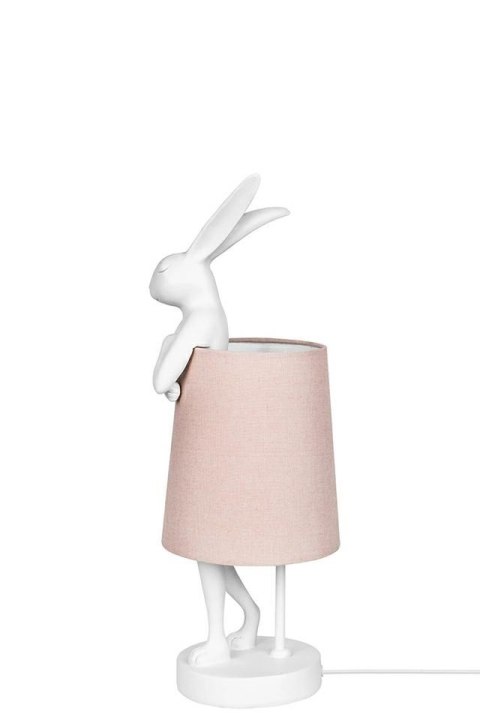 Lampa stołowa RABBIT 50 cm biała / różowa, zając