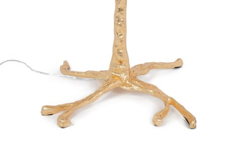 Lampa podłogowa TIFFANY 175 cm biała mosiądz / naturalne pióra