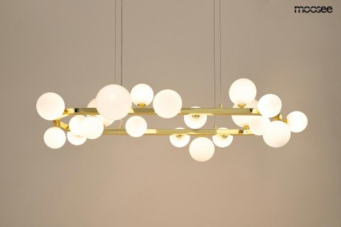 Lampa wisząca ALURE OVAL 120 złota/mleczna