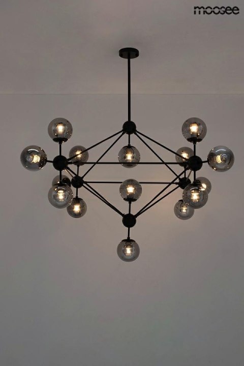 Lampa wisząca 200 cm x 140 cm ASTRIFERO 15 czarna