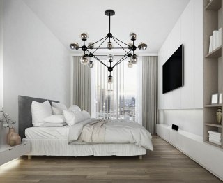 Lampa wisząca 200 cm x 140 cm ASTRIFERO 15 czarna