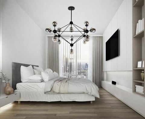 Lampa wisząca 200 cm x 140 cm ASTRIFERO 15 czarna