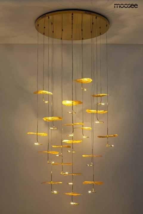 Lampa wisząca LEAFS DISC 200cm złota