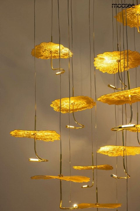 Lampa wisząca LEAFS DISC 200cm złota