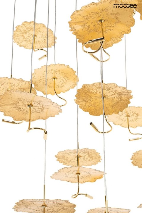Lampa wisząca LEAFS DISC 200cm złota