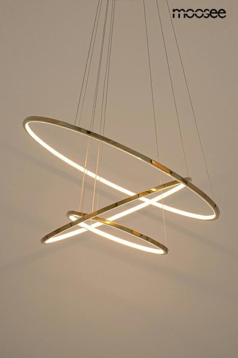 Lampa wisząca 192 cm / 80 cm RING SLIM S złota