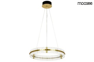 Lampa wisząca SATURNUS 70 złota - LED, kryształ, stal szczotkowana