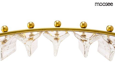 Lampa wisząca SATURNUS 70 złota - LED, kryształ, stal szczotkowana