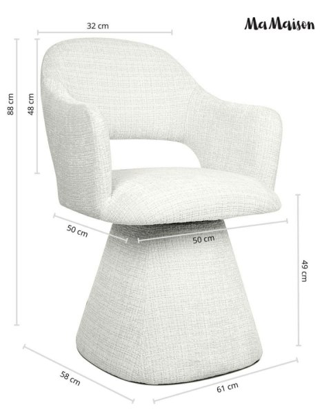 MaMaison krzesło obrotowe VERONA białe