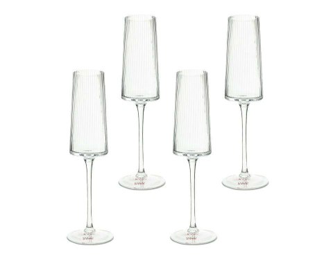KARE komplet 4 kieliszków do szampana RIFFLE 215 ml