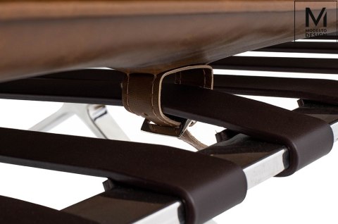 MODESTO fotel BARCELON VINTAGE - ekoskóra, stal polerowana