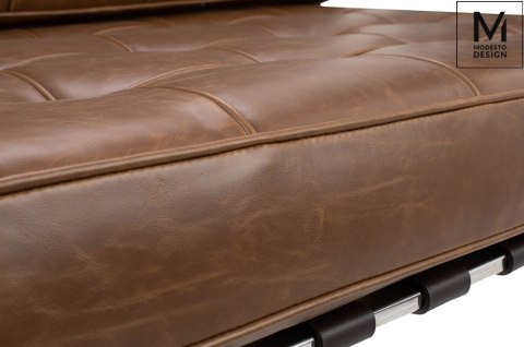 MODESTO fotel BARCELON VINTAGE - ekoskóra, stal polerowana