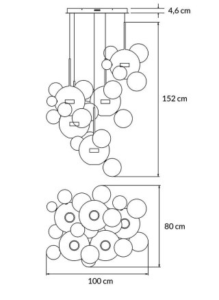 Lampa wisząca CAPRI DISC 5 złota
