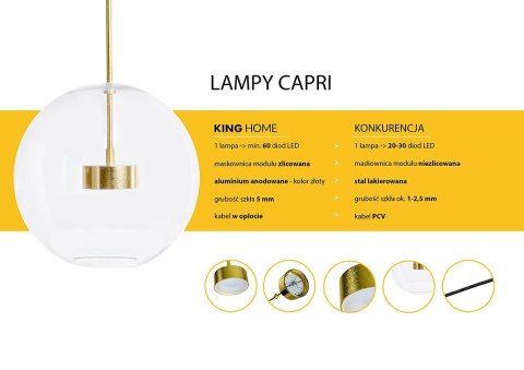 Lampa wisząca CAPRI DISC 5 złota