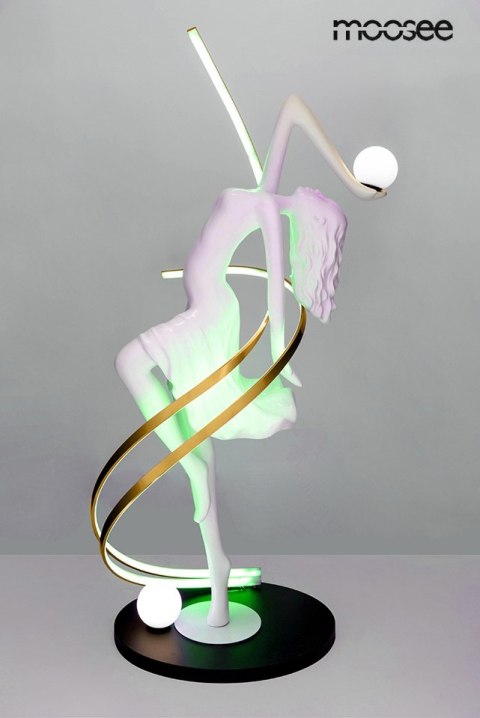 Lampa podłogowa DANCING QUEEN biała, nowoczesna, human