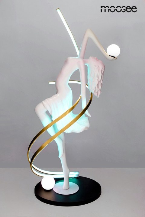 Lampa podłogowa DANCING QUEEN biała, nowoczesna, human