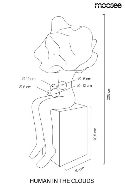 Lampa podłogowa HUMAN IN THE CLOUDS czarna, nowoczena