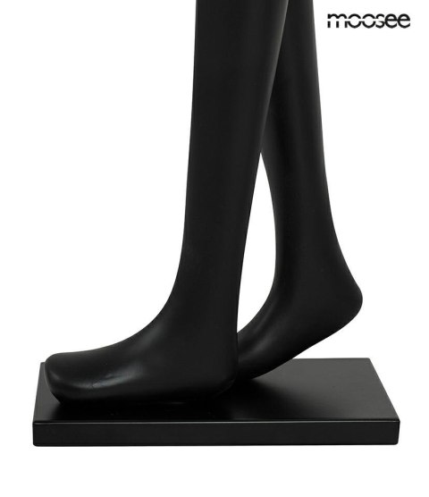 Lampa podłogowa HUMAN MOON - włókno szklane, szkło, czarna, nowoczesna