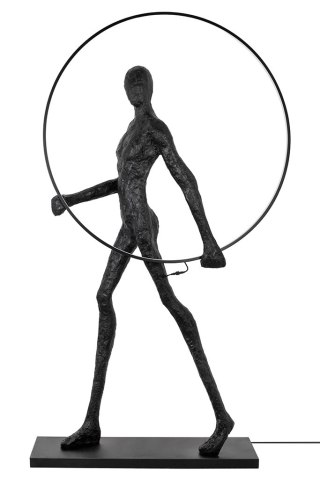 Lampa podłogowa HUMAN ROUND włókno szklane, czarna, nowoczesna