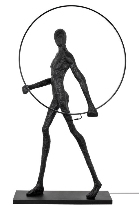 Lampa podłogowa HUMAN ROUND włókno szklane, czarna, nowoczesna