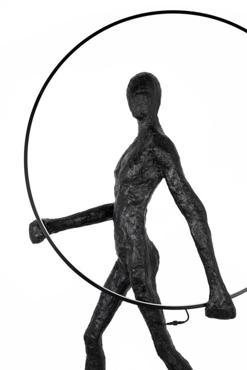 Lampa podłogowa HUMAN ROUND włókno szklane, czarna, nowoczesna