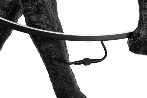 Lampa podłogowa HUMAN ROUND włókno szklane, czarna, nowoczesna