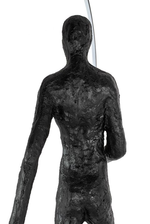 Lampa podłogowa HUMAN ROUND włókno szklane, czarna, nowoczesna