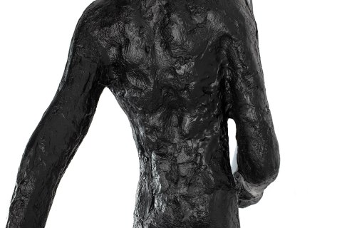 Lampa podłogowa HUMAN ROUND włókno szklane, czarna, nowoczesna