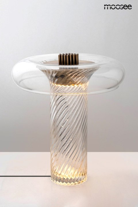 Lampa stołowa ICAR szkło, złota