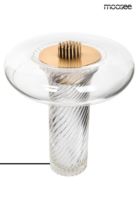 Lampa stołowa ICAR szkło, złota