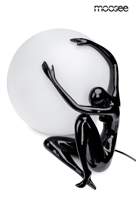 Lampa stołowa UOMO 50 czarna, kula biała, human