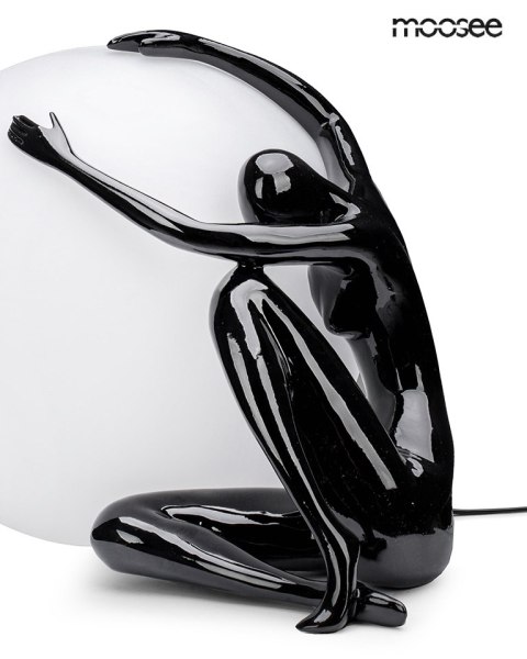 Lampa stołowa UOMO 50 czarna, kula biała, human