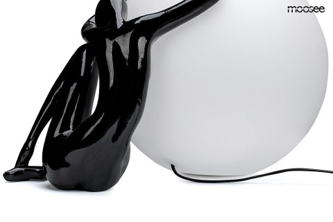 Lampa stołowa UOMO 50 czarna, kula biała, human