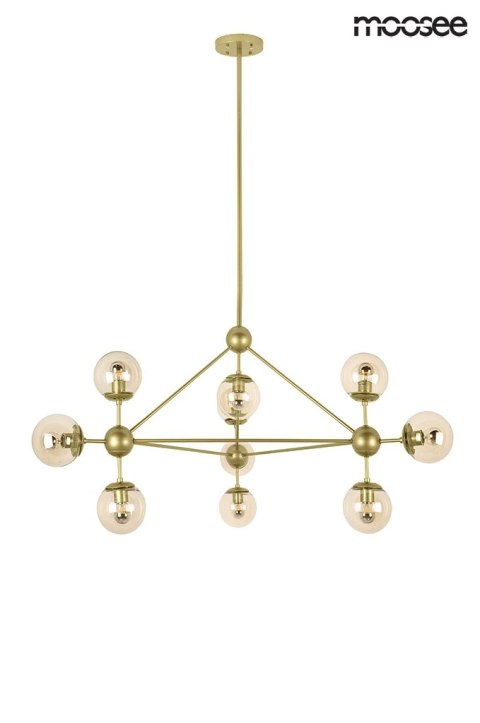 Lampa wisząca 180 cm x 100 cm ASTRIFERO 10 złota / bursztynowa