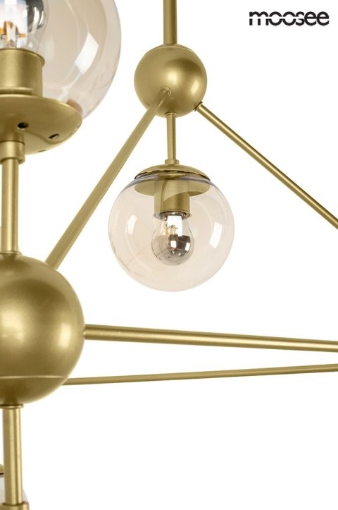 Lampa wisząca 180 cm x 100 cm ASTRIFERO 10 złota / bursztynowa