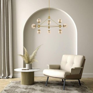 Lampa wisząca 180 cm x 100 cm ASTRIFERO 10 złota / bursztynowa