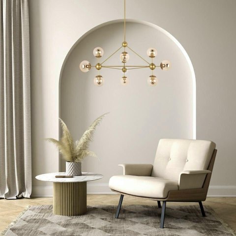 Lampa wisząca 180 cm x 100 cm ASTRIFERO 10 złota / bursztynowa