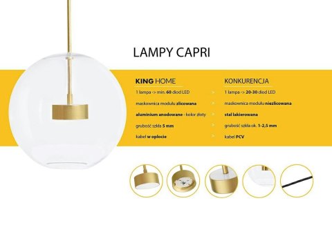 Lampa wisząca CAPRI 6 złota
